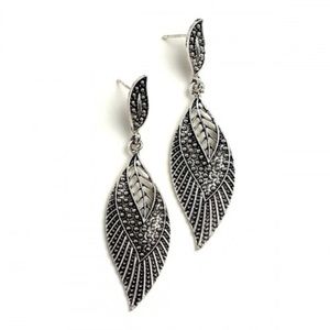 Boho Dangling Etched Leaf Earrings